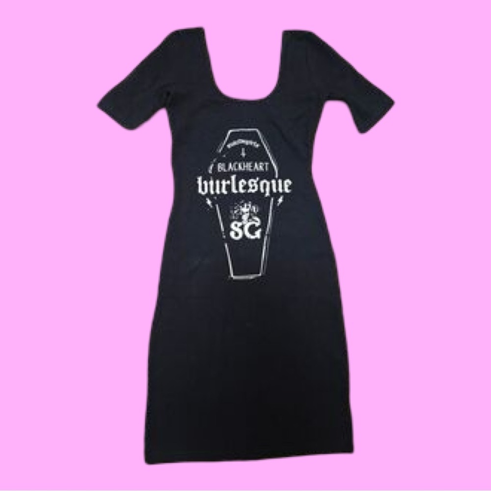 Suicide Girls Logo Burlesque Bodycon Mini Dress Coffin Skull Goth Punk Horror